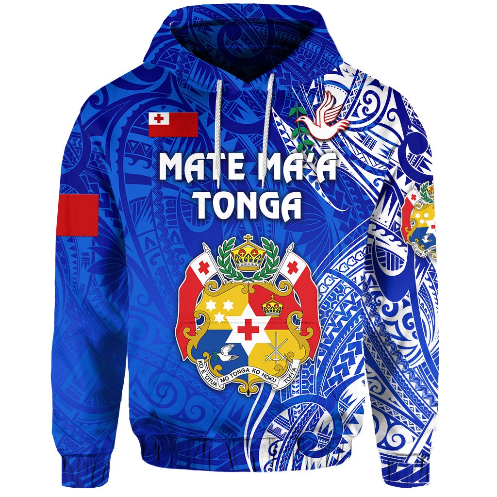 Tonga Hoodie Coat Of Arms Simple Vibes Blue LT8