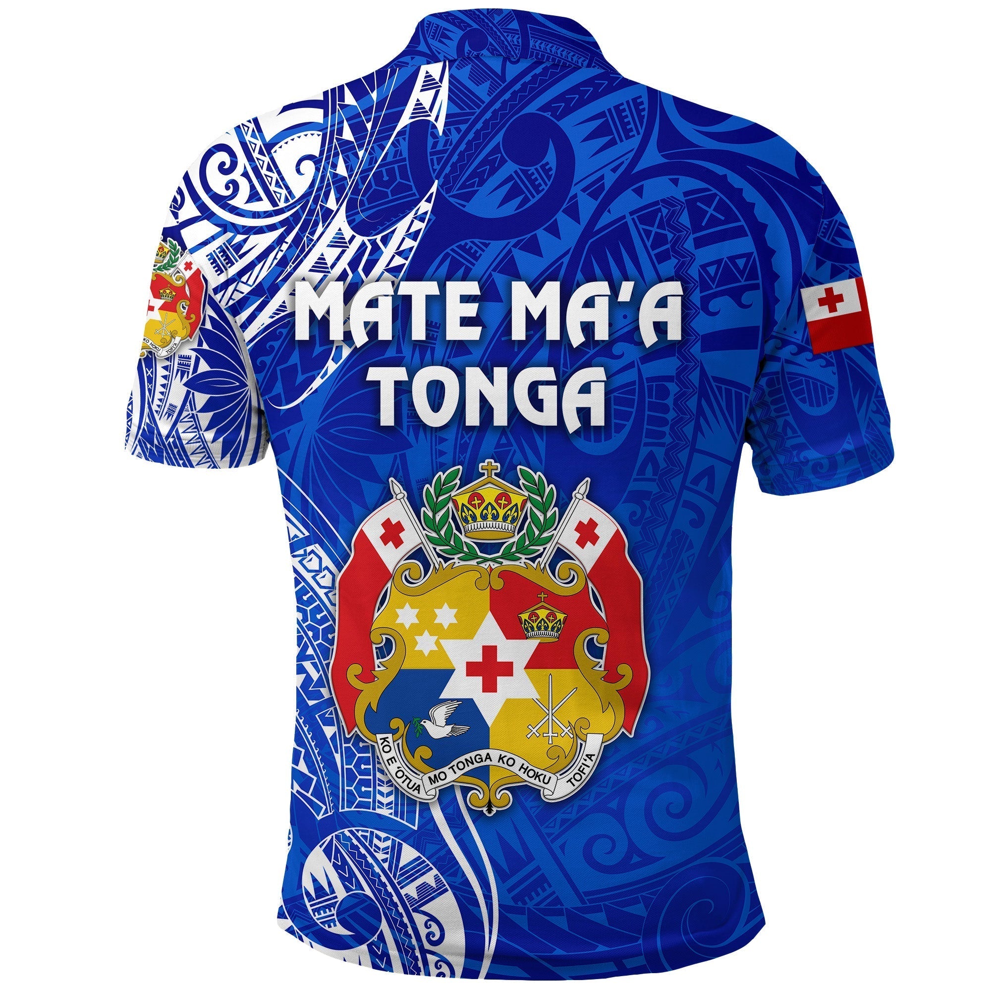 Tonga Polo Shirt Coat Of Arms Simple Vibes Blue LT8