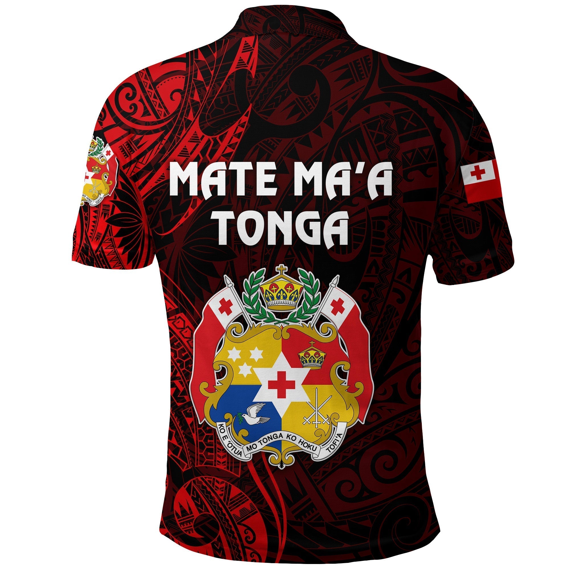 Tonga Polo Shirt Coat Of Arms Simple Vibes Red LT8