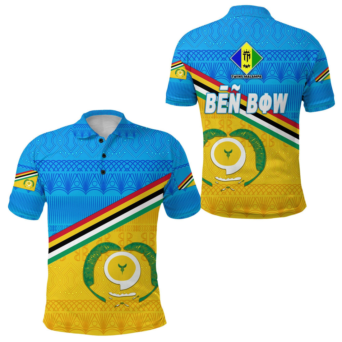 Ben Bow Torba Province Polo Shirt Vanuatu Pattern Traditional Style LT8