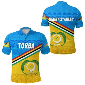 Henry Stanley Torba Province Polo Shirt Vanuatu Pattern Traditional Style LT8
