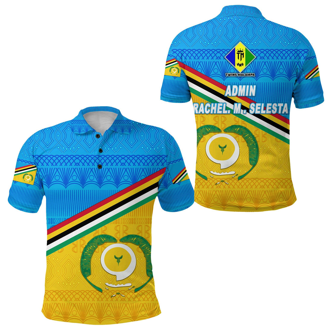 Admin Rachel. M . Selesta Torba Province Polo Shirt Vanuatu Pattern Traditional Style LT8