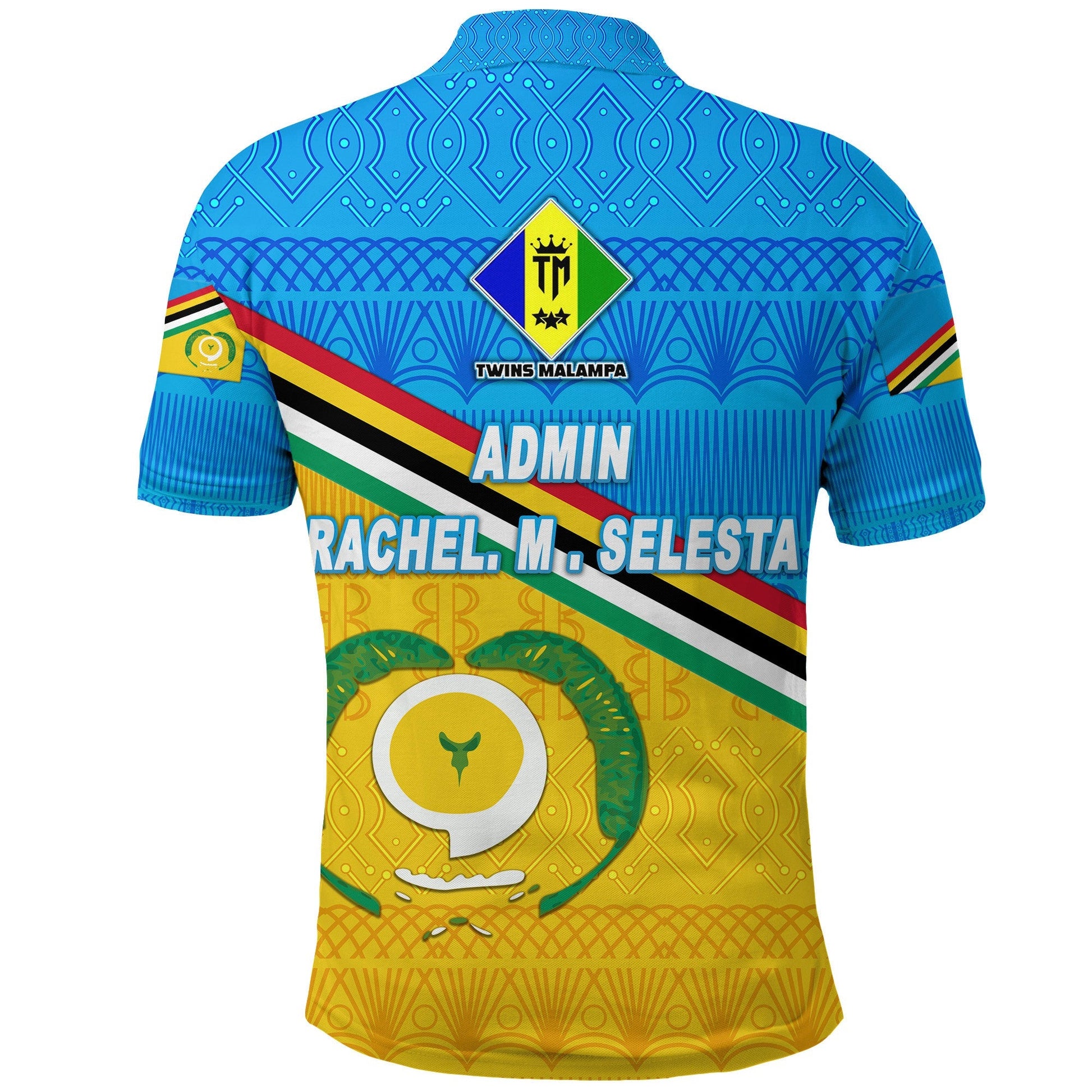 Admin Rachel. M . Selesta Torba Province Polo Shirt Vanuatu Pattern Traditional Style LT8