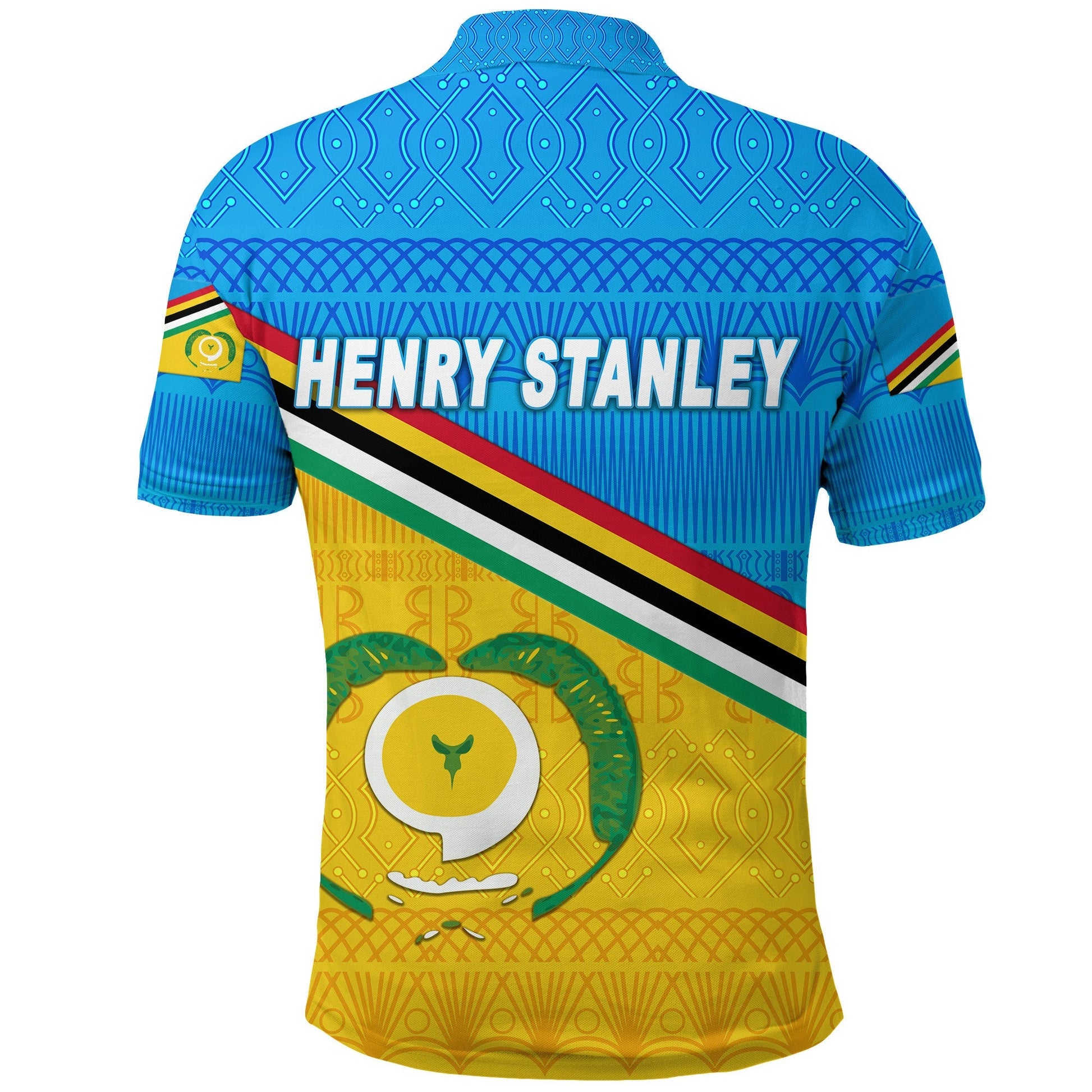 Henry Stanley Torba Province Polo Shirt Vanuatu Pattern Traditional Style LT8