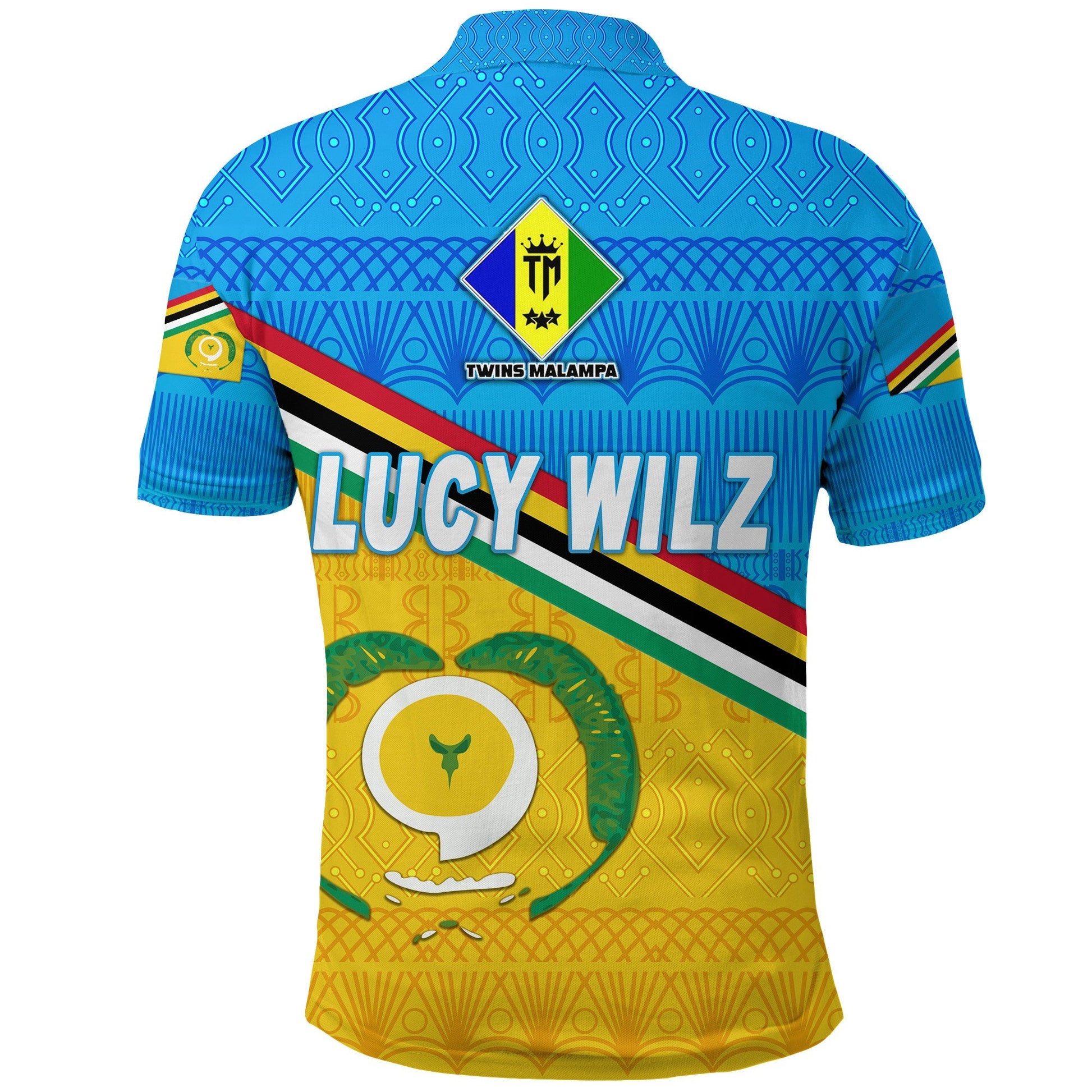 Lucy Wilz Torba Province Polo Shirt Vanuatu Pattern Traditional Style LT8