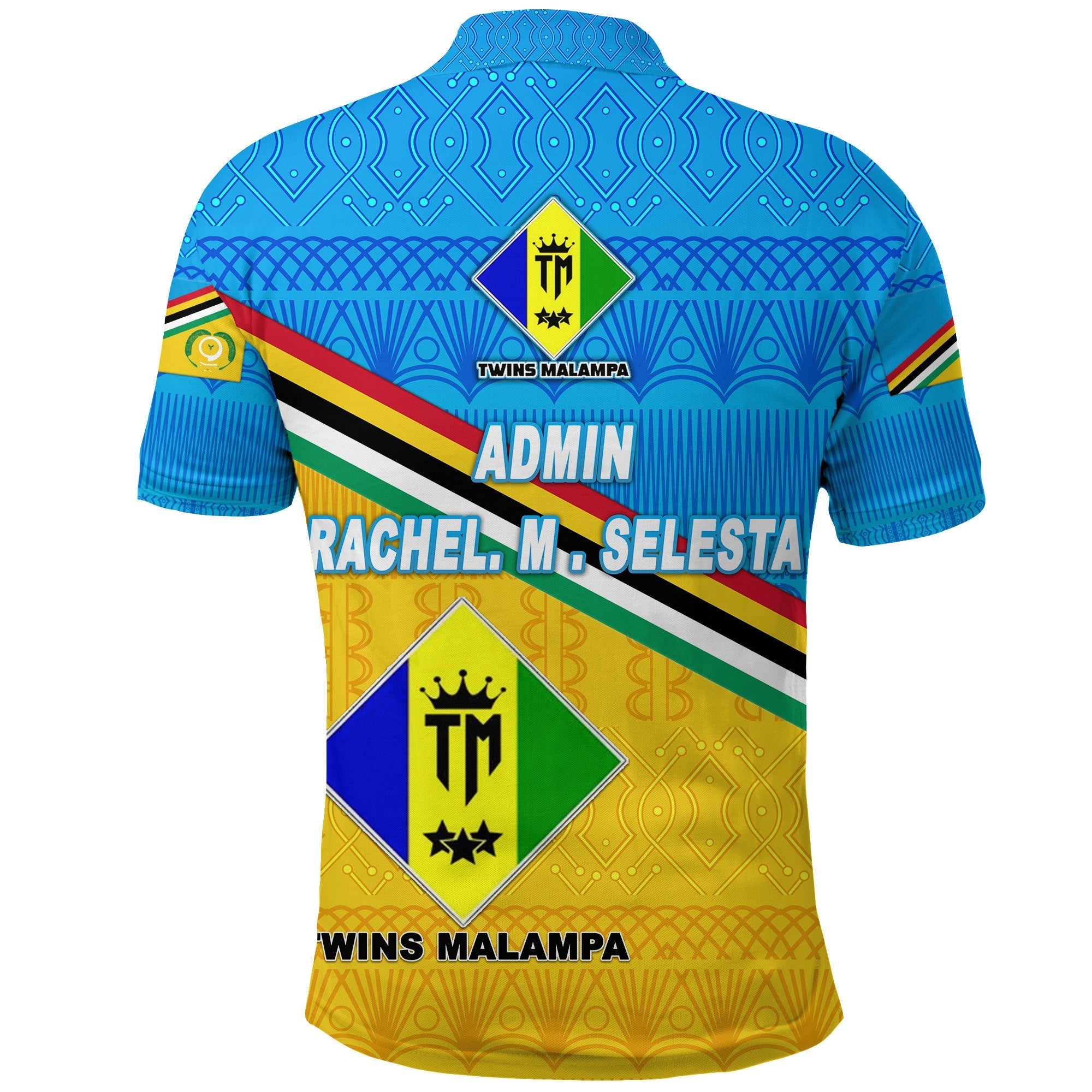 Admin Rachel. M . Selesta Torba Province Polo Shirt Vanuatu Pattern Traditional Style NO.1 LT8