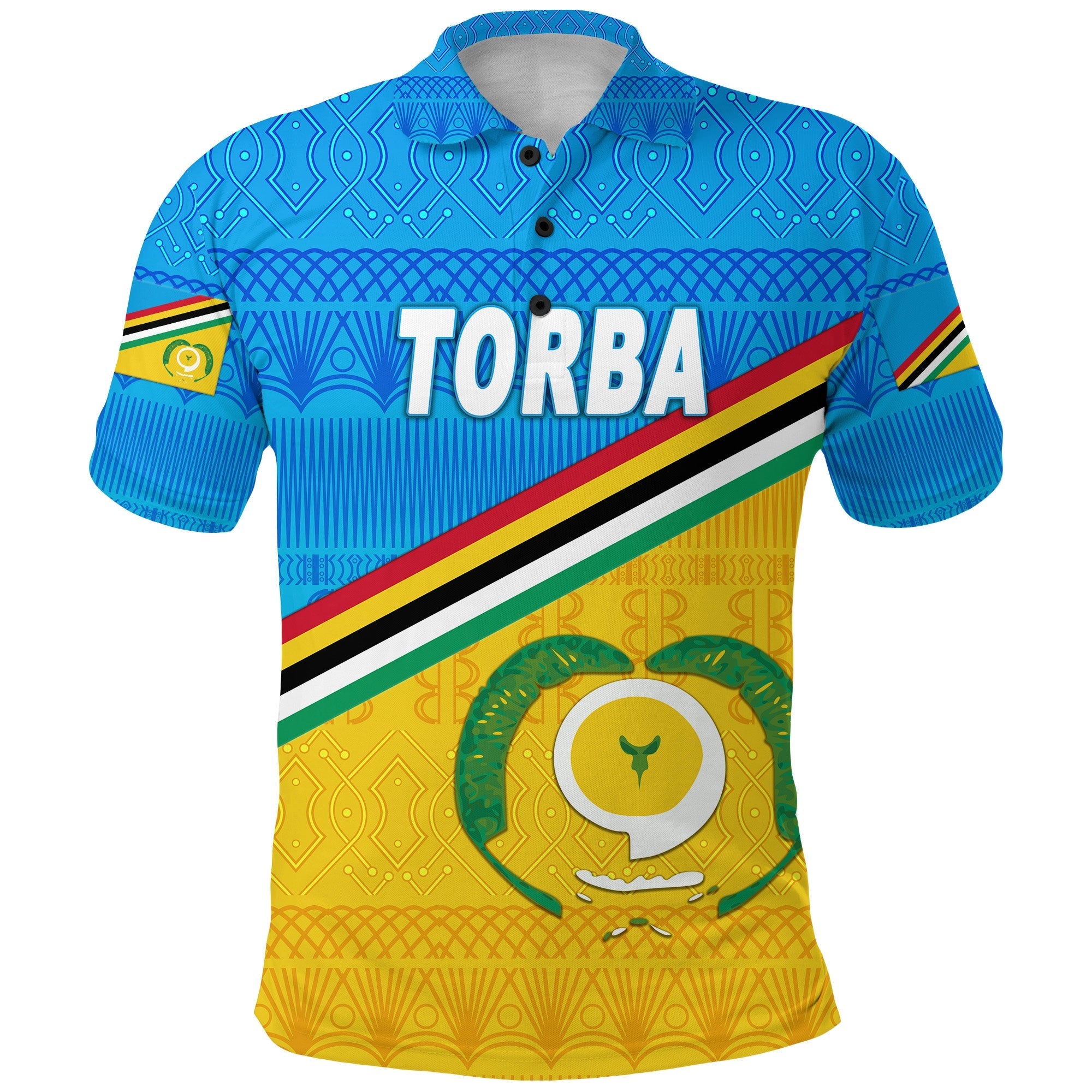 Henry Stanley Torba Province Polo Shirt Vanuatu Pattern Traditional Style LT8