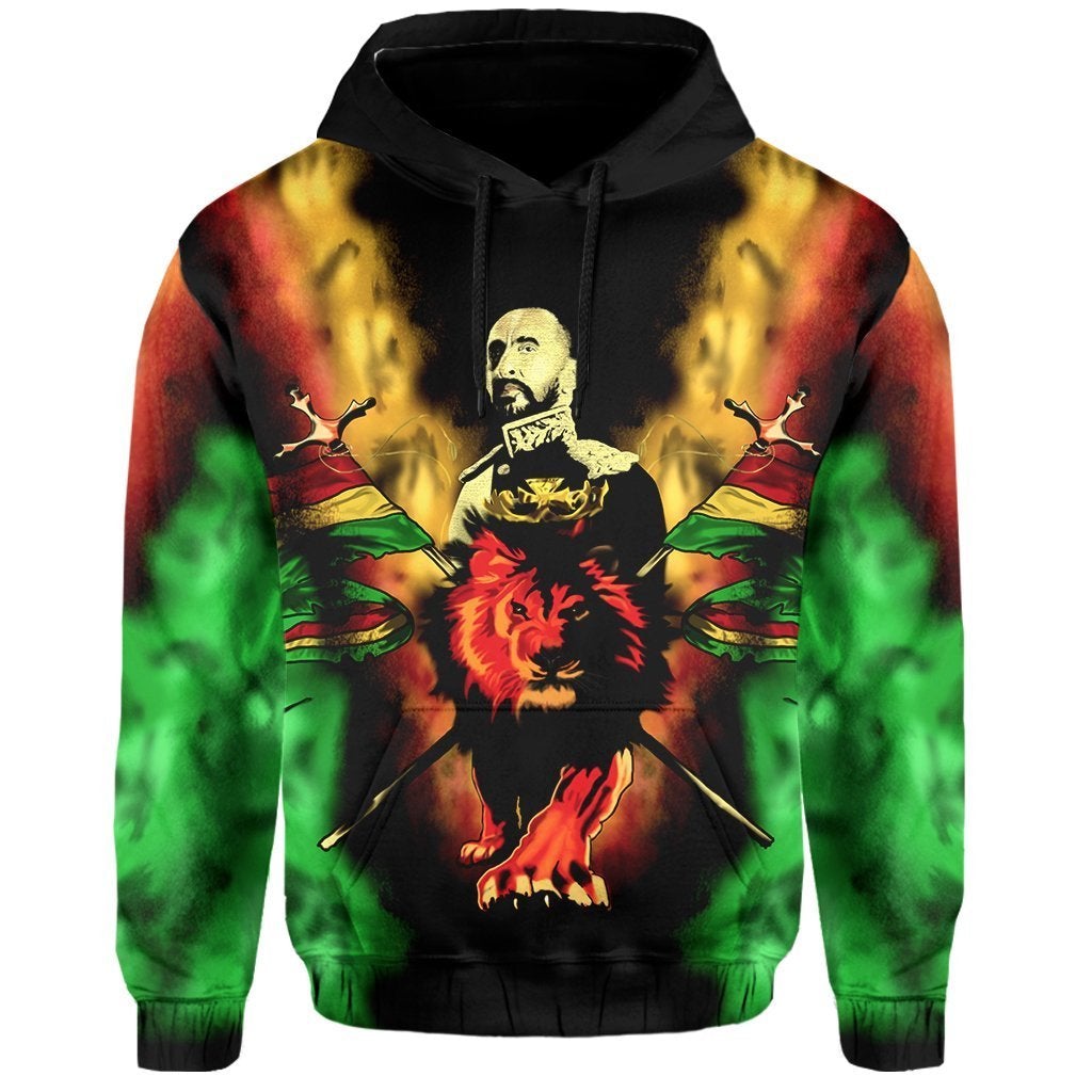 African Hoodie Africa Reggae Rastafarian King Flag Lion Pullover