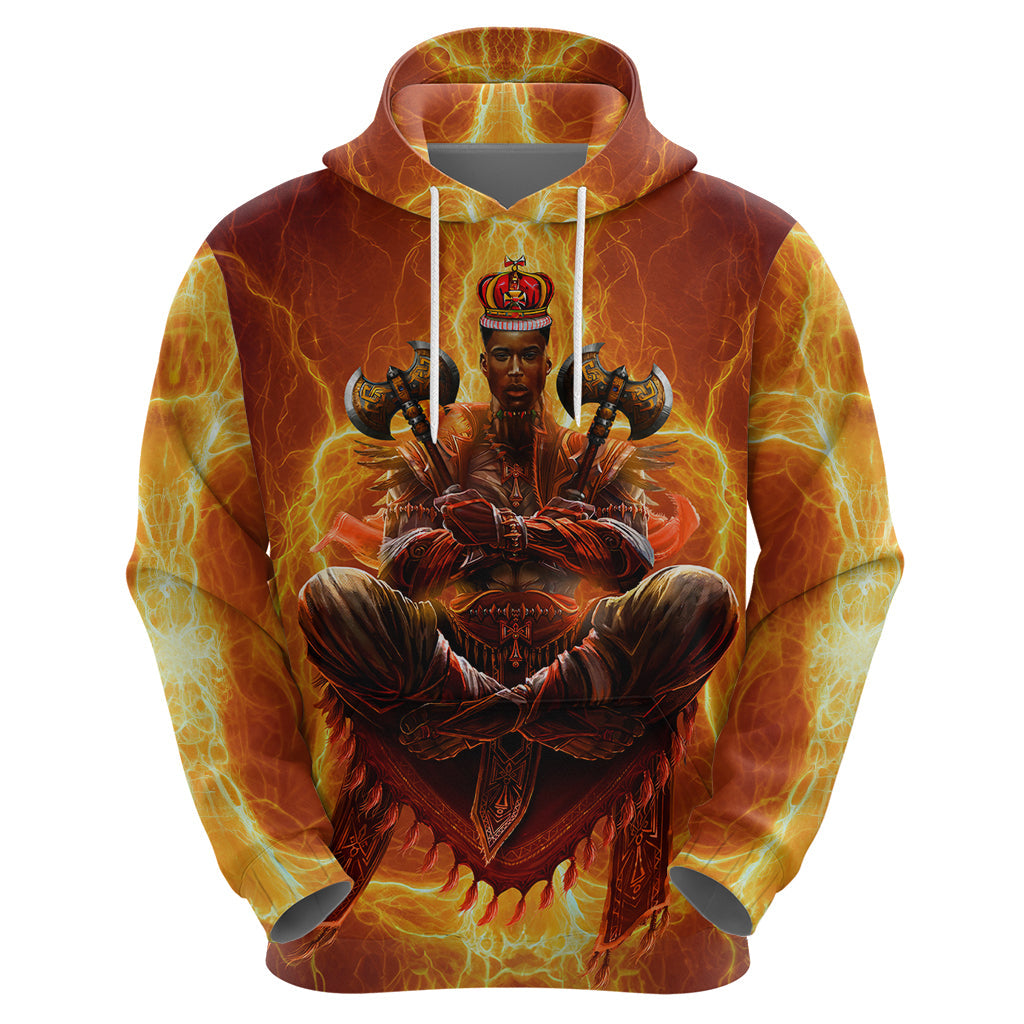African Hoodie Orisha Shango God Zip Hoodie