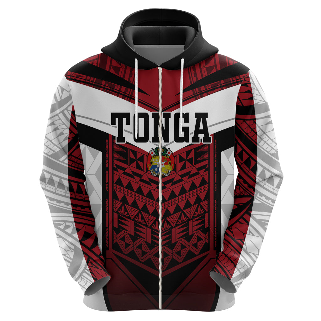 Tonga Polynesian Zip Hoodie - Tongan Pattern