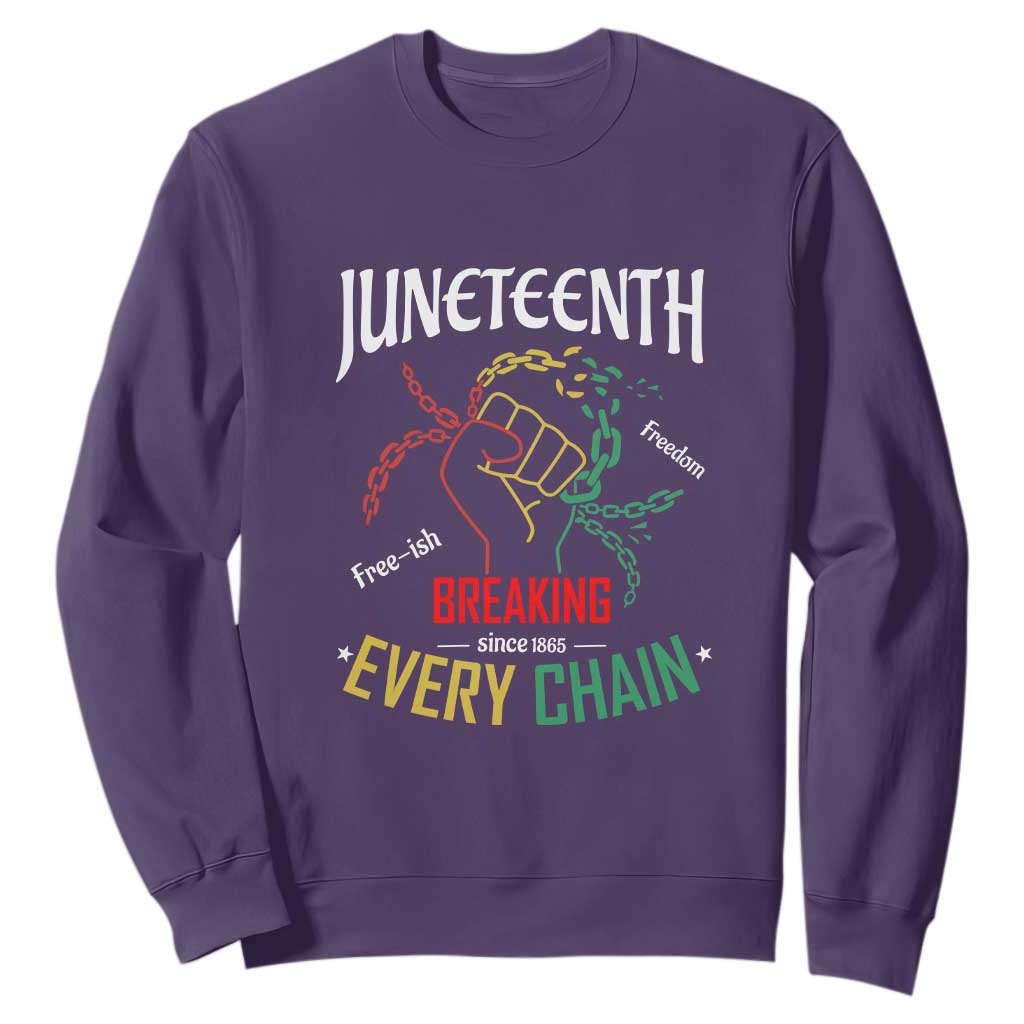 Juneteenth 1865 Sweatshirt Breaking Every Chain Freeish Black Freedom TS01