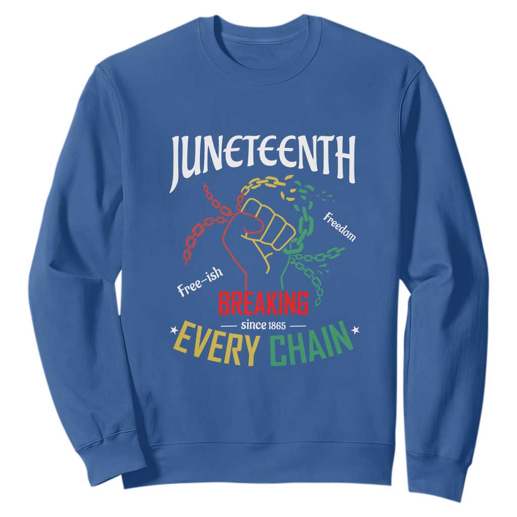 Juneteenth 1865 Sweatshirt Breaking Every Chain Freeish Black Freedom TS01