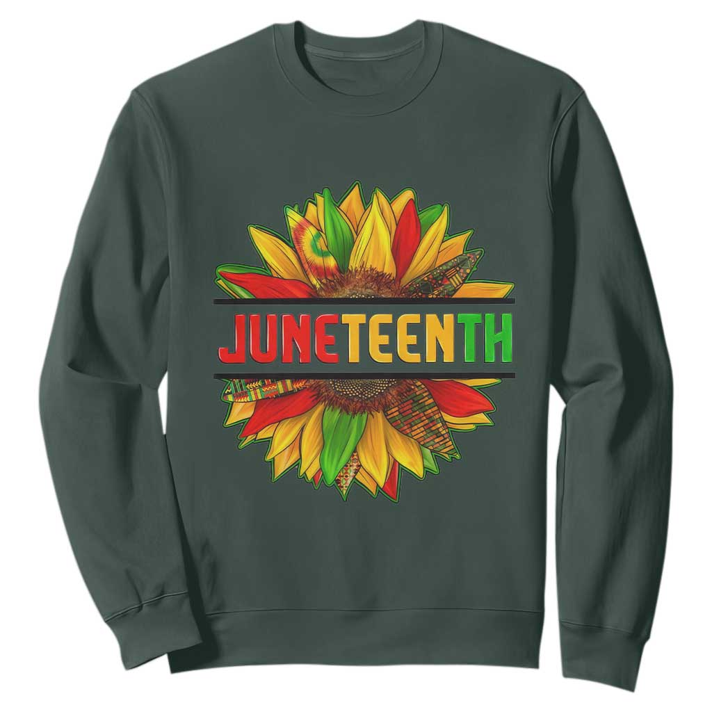 Juneteenth Sweatshirt Sunflower with Fist Black History TS01