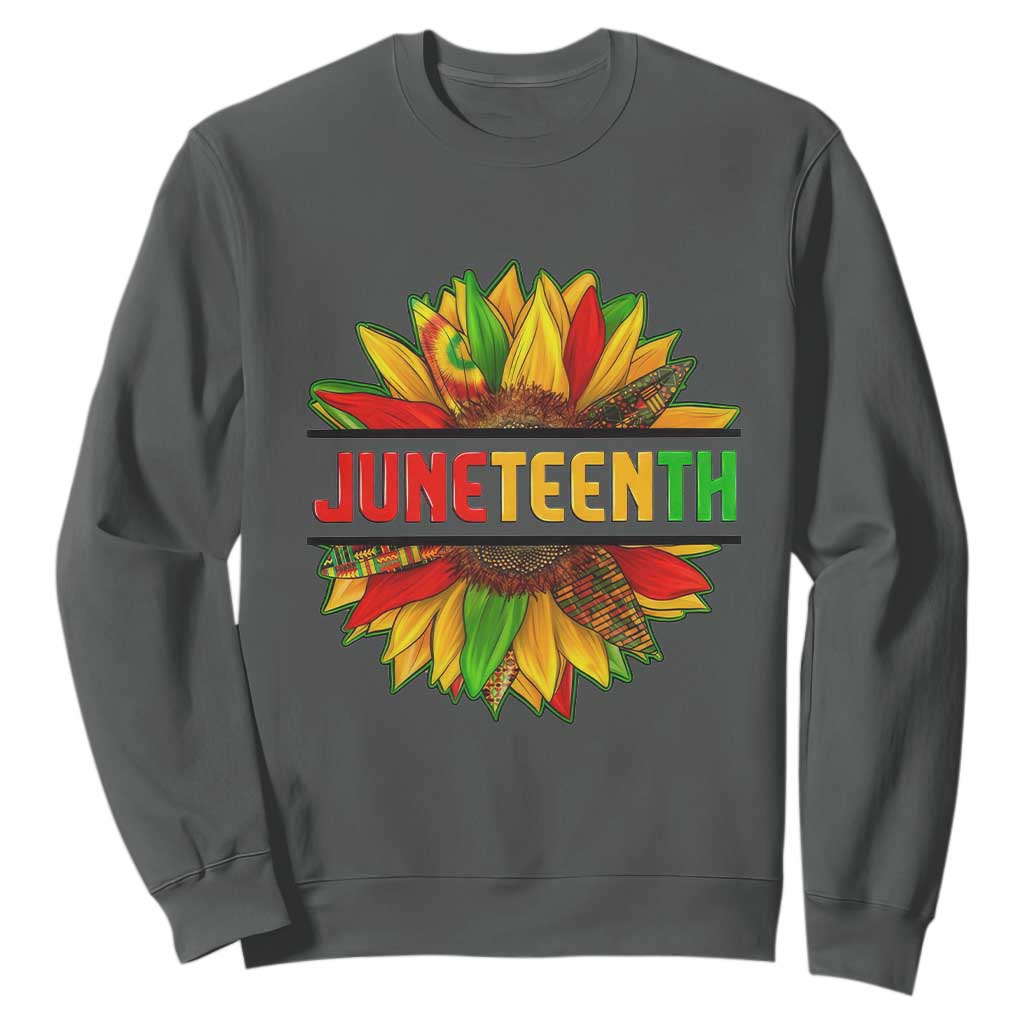 Juneteenth Sweatshirt Sunflower with Fist Black History TS01
