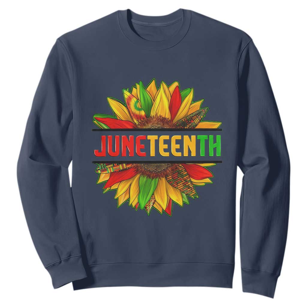 Juneteenth Sweatshirt Sunflower with Fist Black History TS01