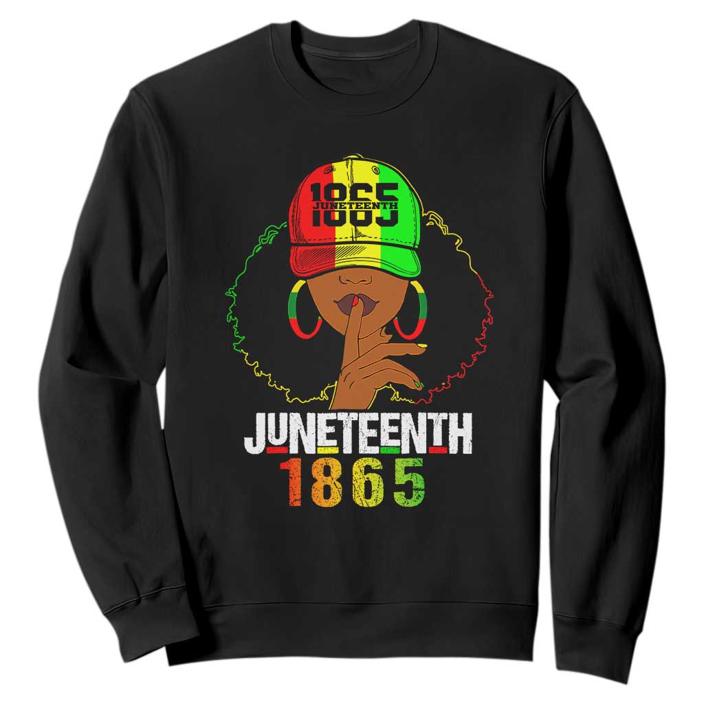 Afro Queen Sweatshirt Juneteenth 1865 TS01