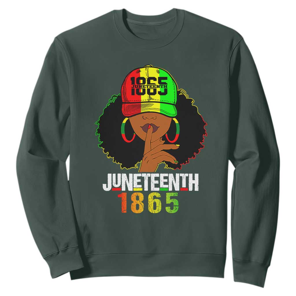 Afro Queen Sweatshirt Juneteenth 1865 TS01