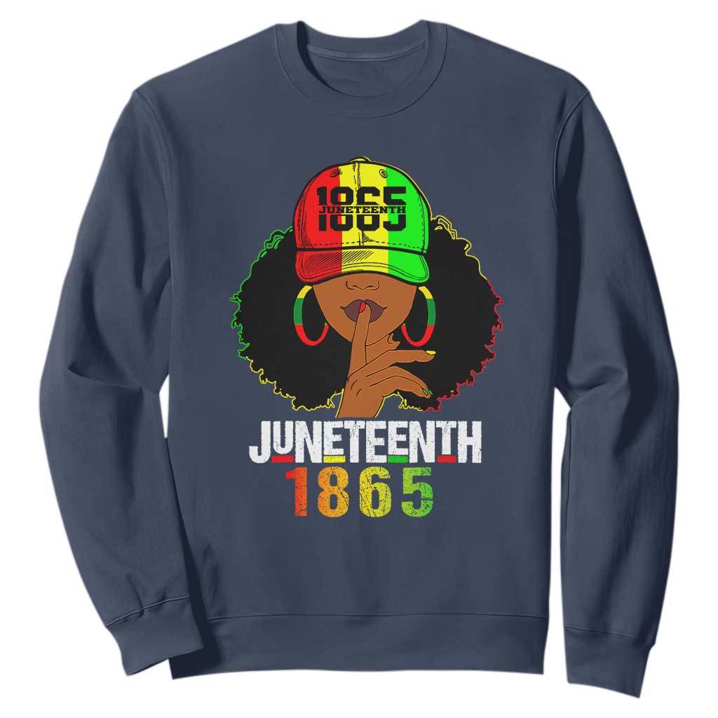 Afro Queen Sweatshirt Juneteenth 1865 TS01