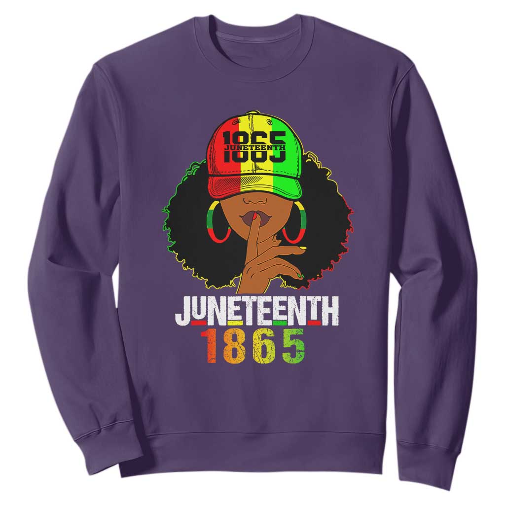 Afro Queen Sweatshirt Juneteenth 1865 TS01