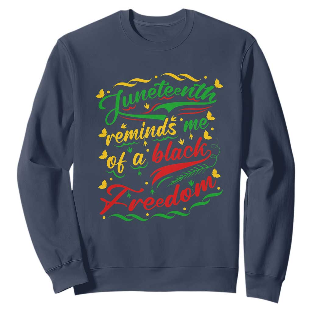 Black History Pride Sweatshirt Juneteenth Reminds Me Of a Black Freedom TS01