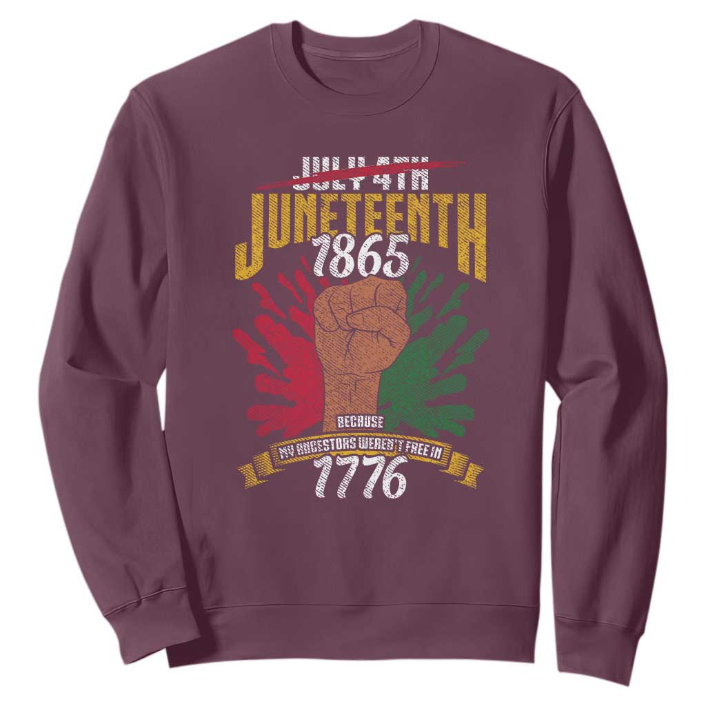 Juneteenth Since 1865 Sweatshirt My Ancestors Weren't Free In 1776 TS01