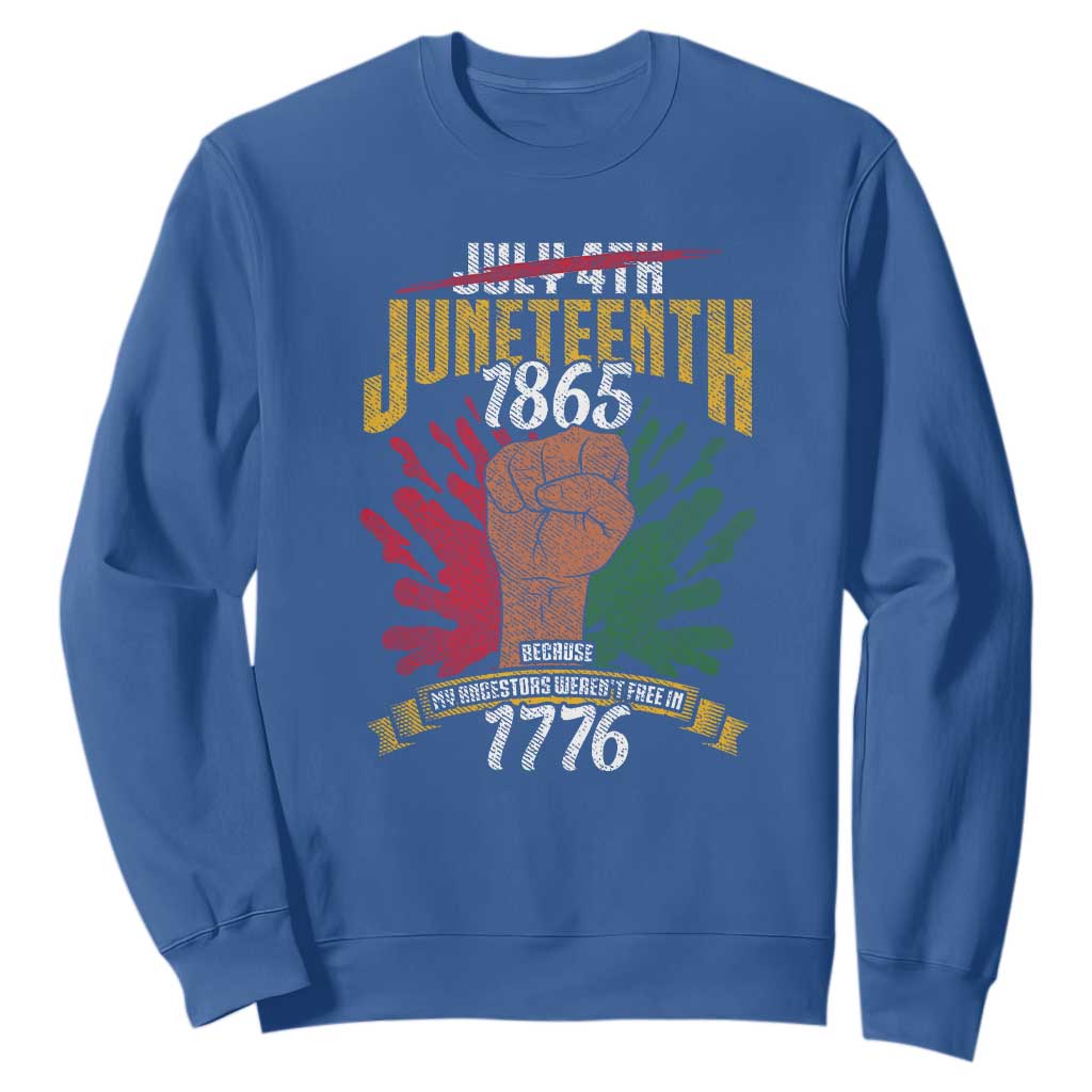 Juneteenth Since 1865 Sweatshirt My Ancestors Weren't Free In 1776 TS01