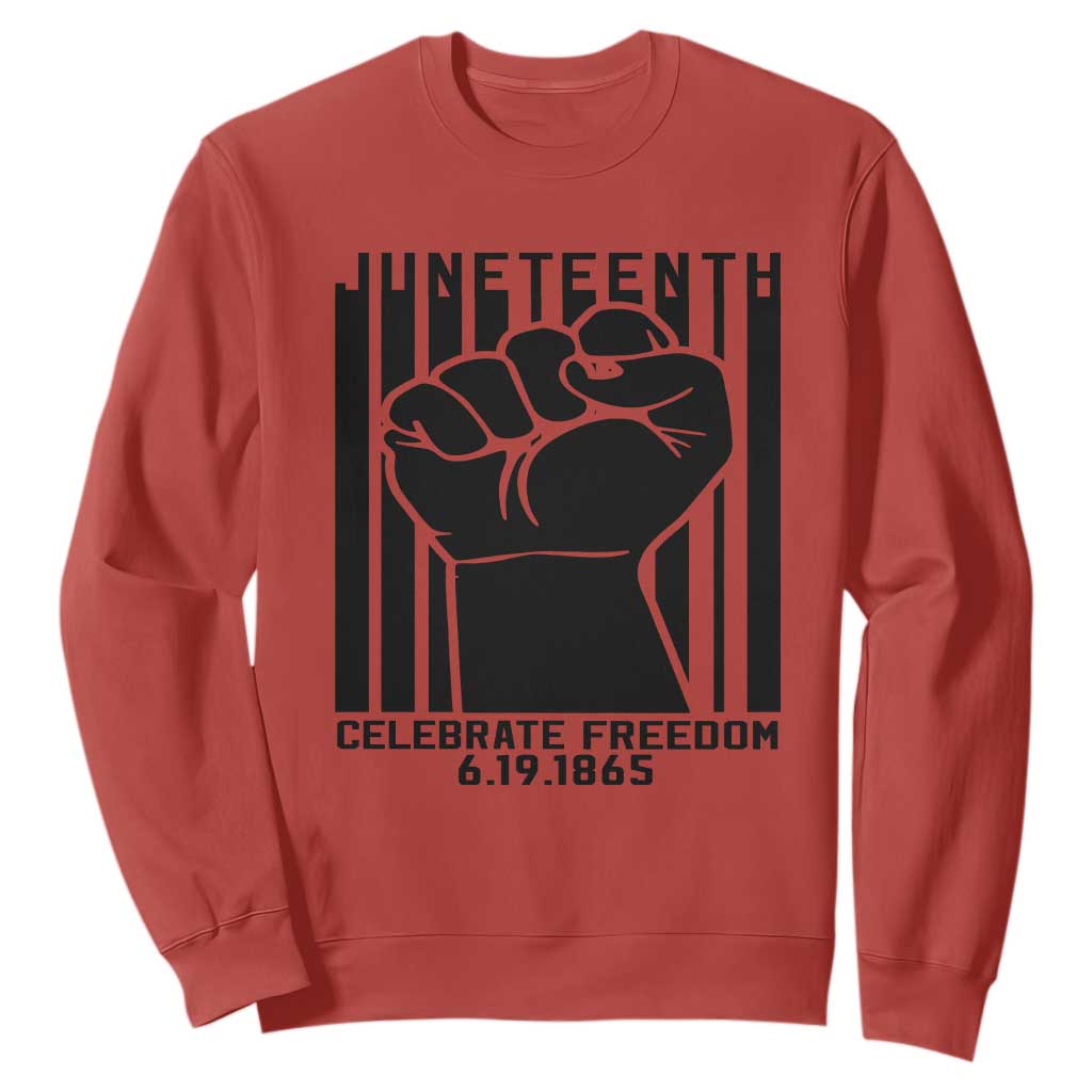 Juneteenth 1865 Independence Sweatshirt Celebrate Freedom Raised Fist TS01