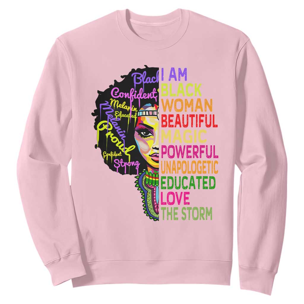 Black History Sweatshirt I Am The Storm Women Juneteenth TS01