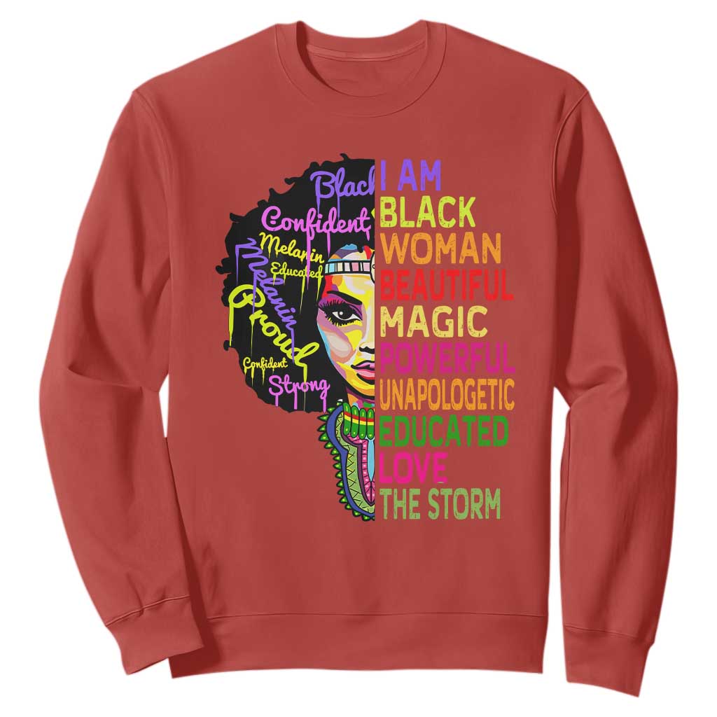 Black History Sweatshirt I Am The Storm Women Juneteenth TS01