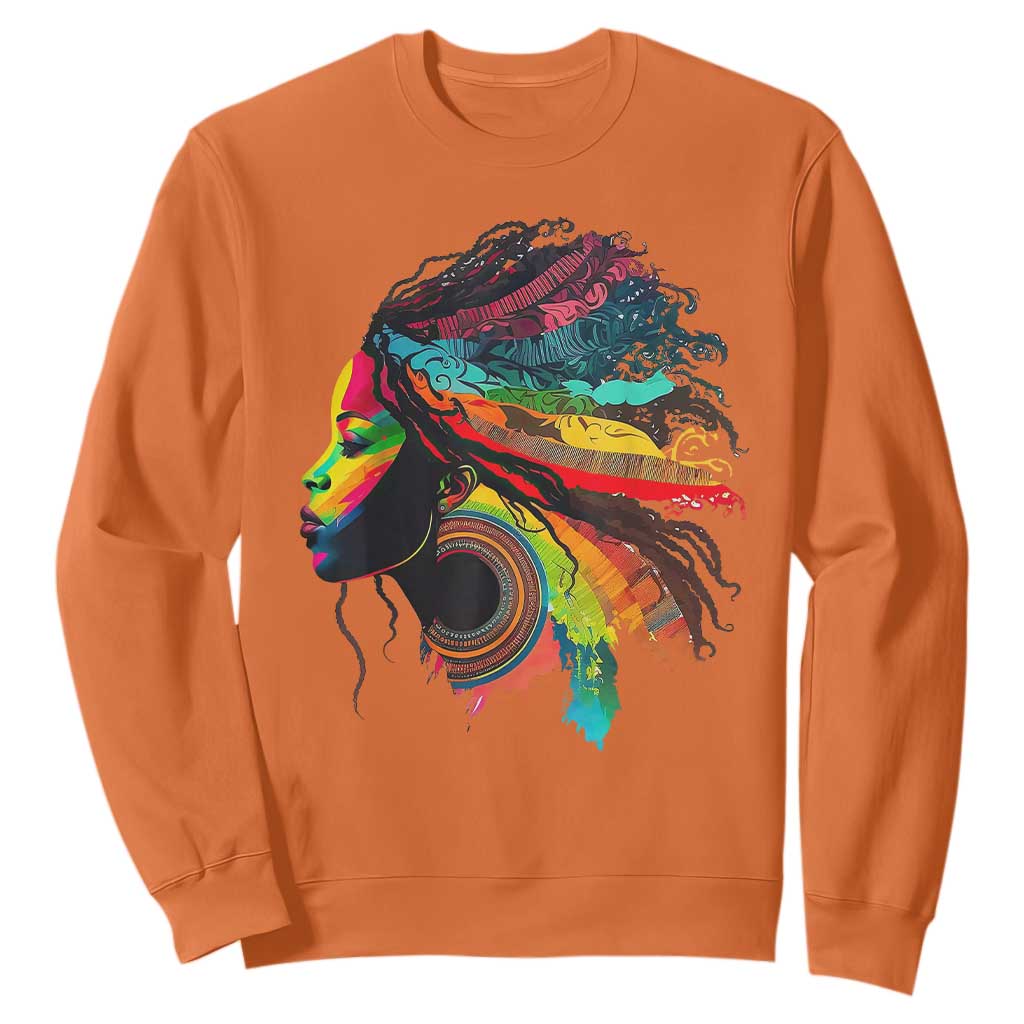 Proud Afro Roots Sweatshirt Rainbow Dashiki African Tribal Woman Natural Hair TS01