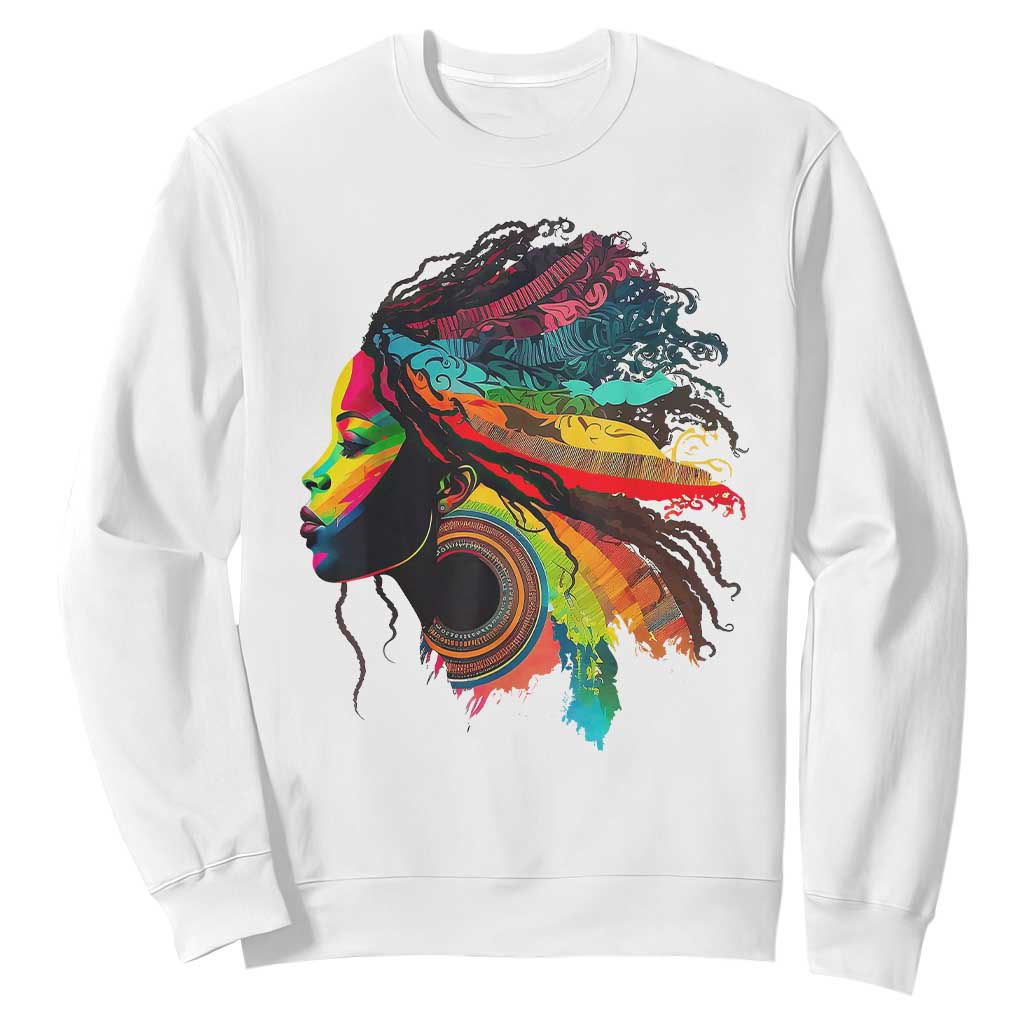 Proud Afro Roots Sweatshirt Rainbow Dashiki African Tribal Woman Natural Hair TS01