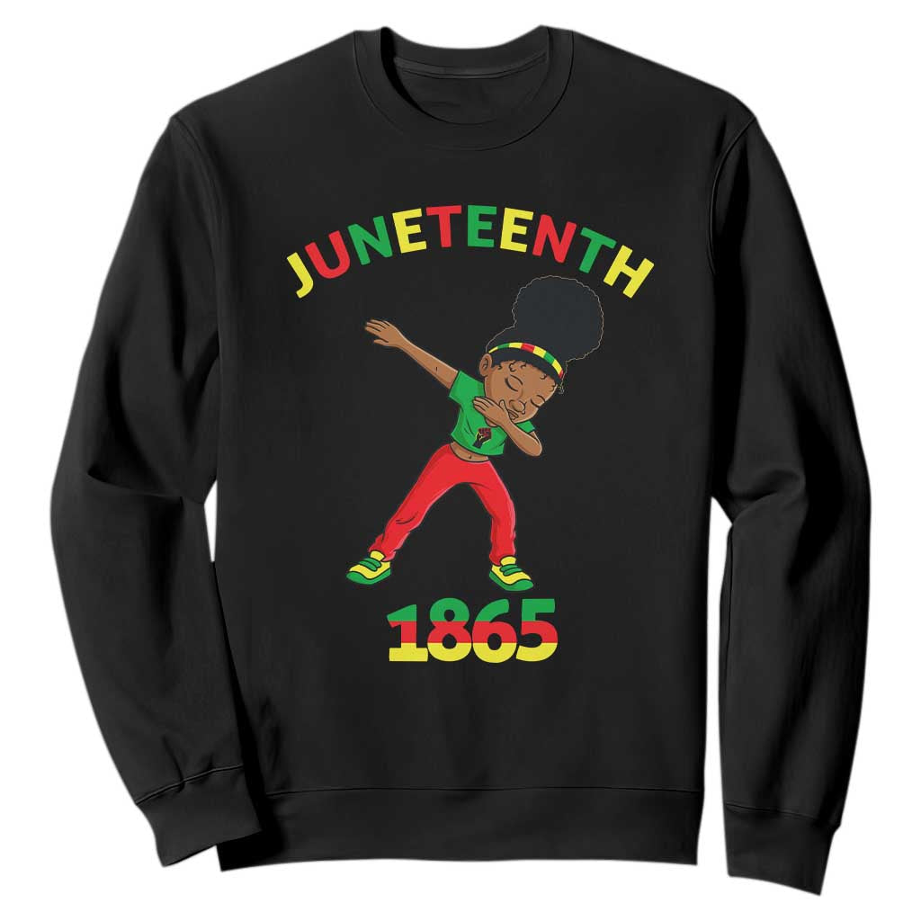 Funny Black History Sweatshirt Dabbing Black Princess Juneteenth 1865 TS01