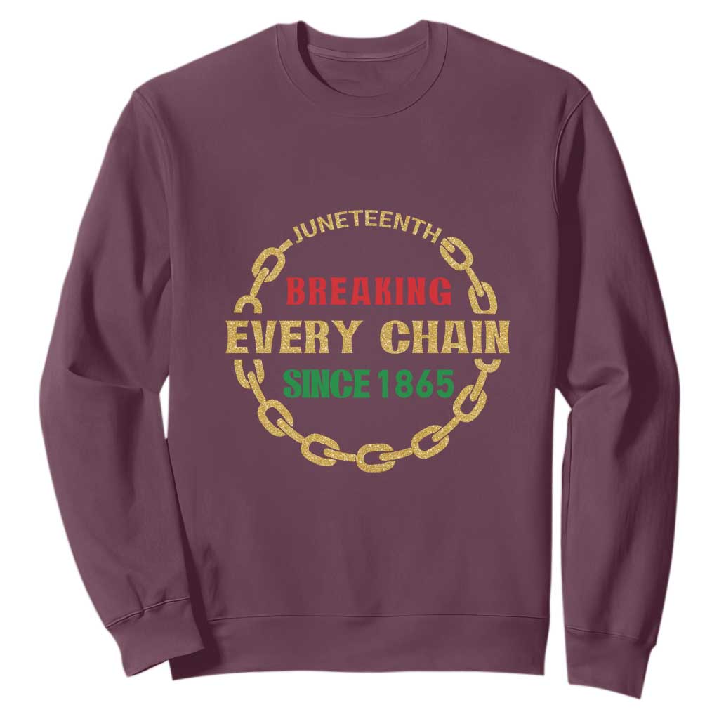 Juneteenth 1865 Sweatshirt Breaking Every Chain Black Freedom June 19th TS01