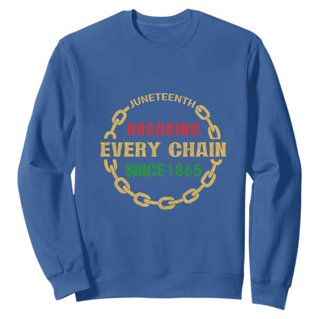 Juneteenth 1865 Sweatshirt Breaking Every Chain Black Freedom June 19th TS01