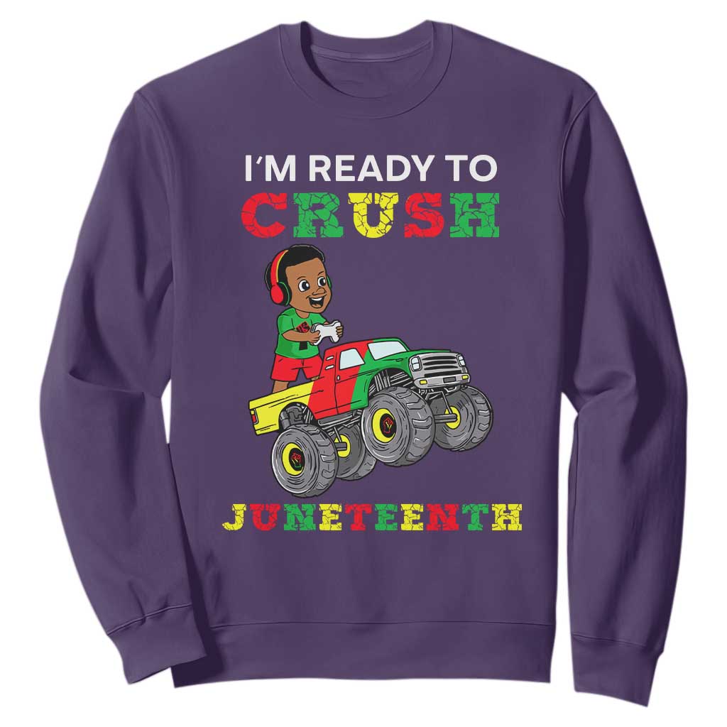 Black Boy Gamer Sweatshirt I'm Ready To Crush Juneteenth for Boys Toddler TS01