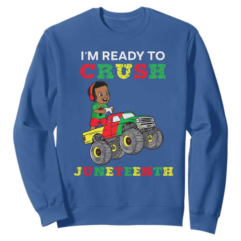 Black Boy Gamer Sweatshirt I'm Ready To Crush Juneteenth for Boys Toddler TS01