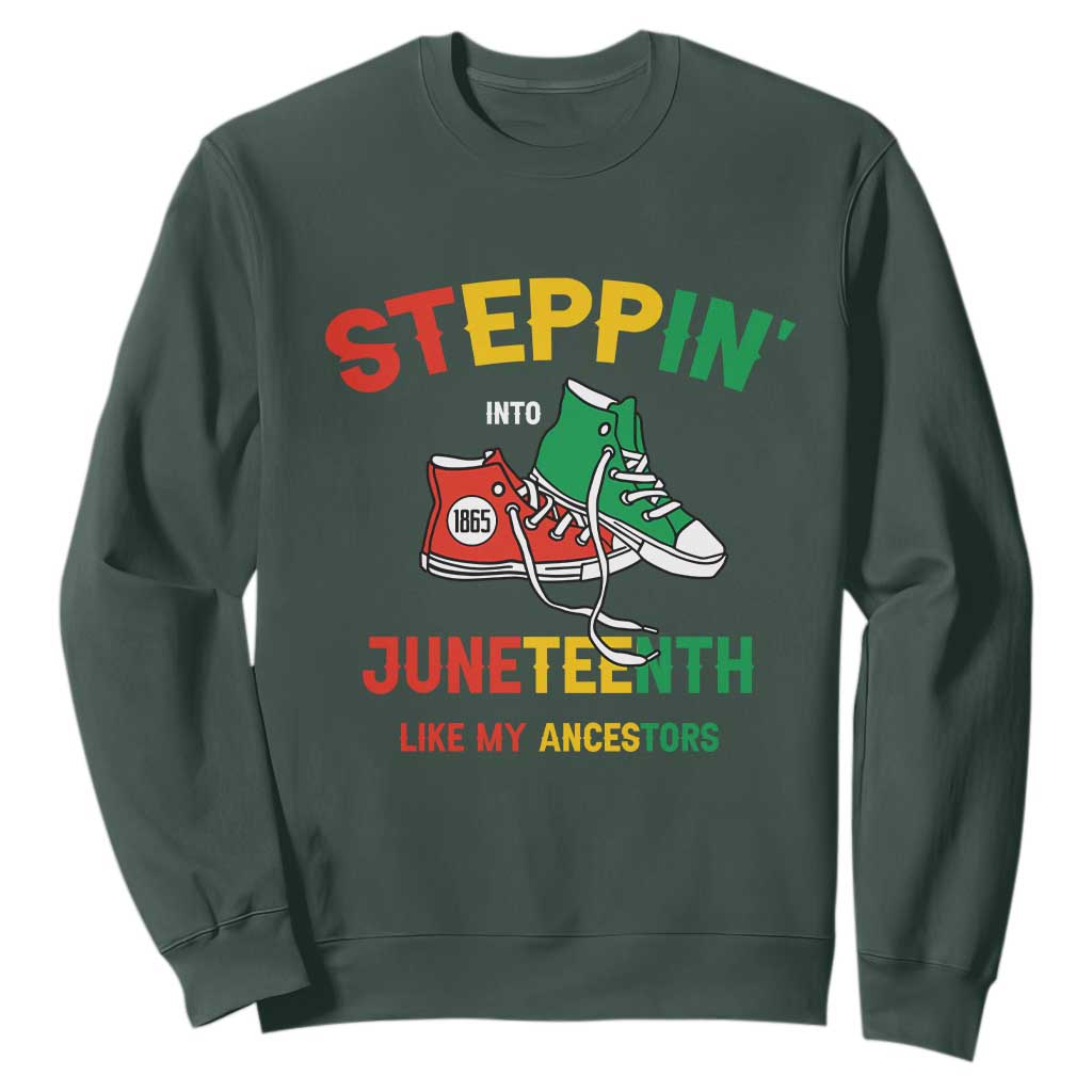 Stepping into Juneteenth 1865 Sweatshirt Like My Ancestors Sneakers TS01