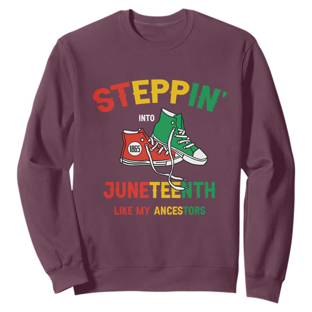 Stepping into Juneteenth 1865 Sweatshirt Like My Ancestors Sneakers TS01