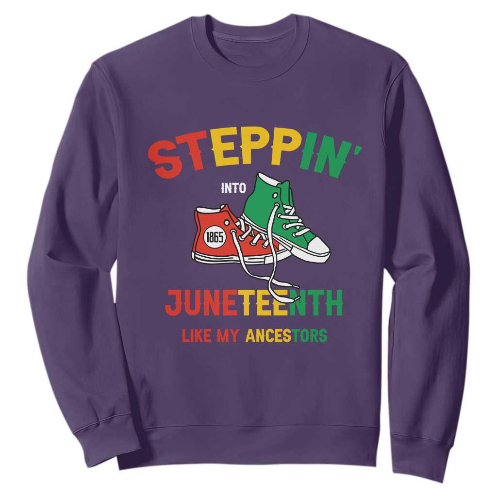 Stepping into Juneteenth 1865 Sweatshirt Like My Ancestors Sneakers TS01