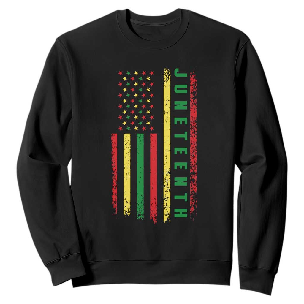 Juneteenth American Flag Sweatshirt Melanin Black Pride Pan African 1865 TS01