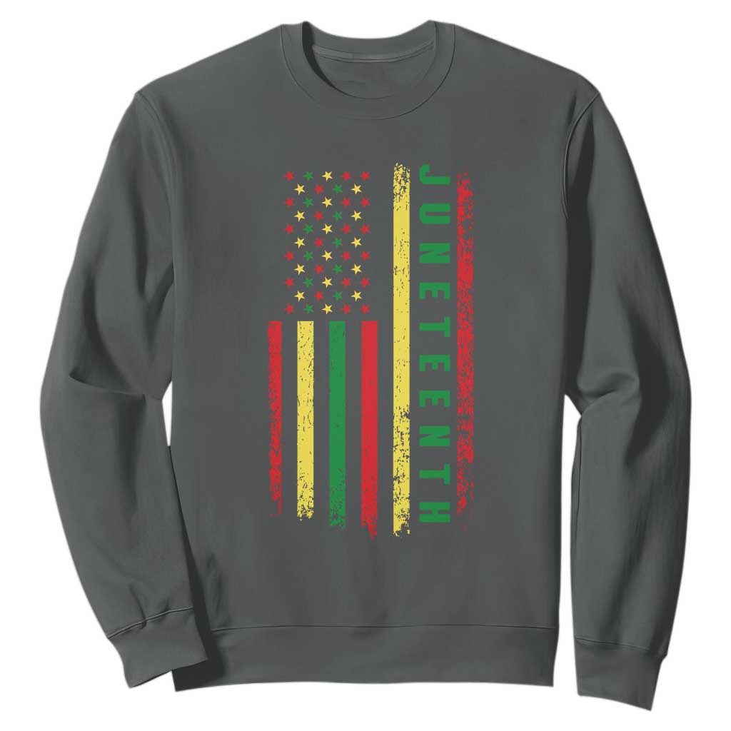 Juneteenth American Flag Sweatshirt Melanin Black Pride Pan African 1865 TS01