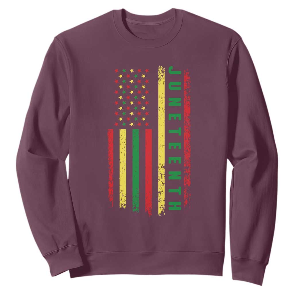 Juneteenth American Flag Sweatshirt Melanin Black Pride Pan African 1865 TS01