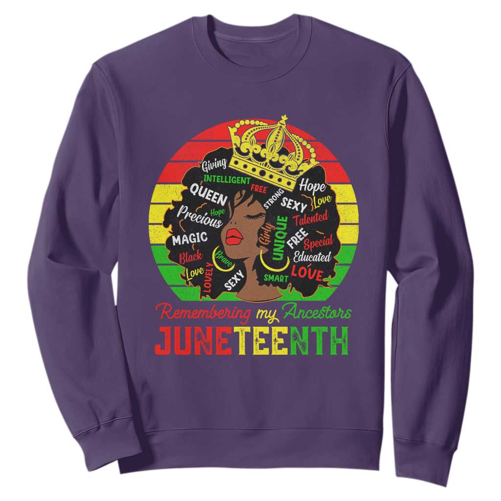 Black Women Sweatshirt Remembering My Ancestors Juneteenth Celebrate TS01