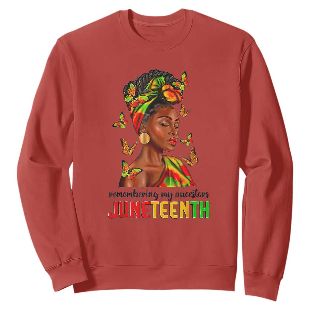 Black Women Sweatshirt Remembering My Ancestors Juneteenth Celebration TS01