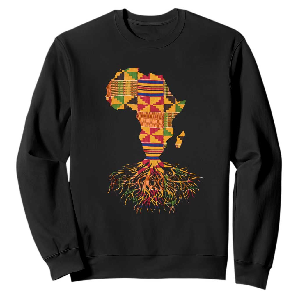 My Roots Black History Sweatshirt With Traditional Kente and Africa Map TS01