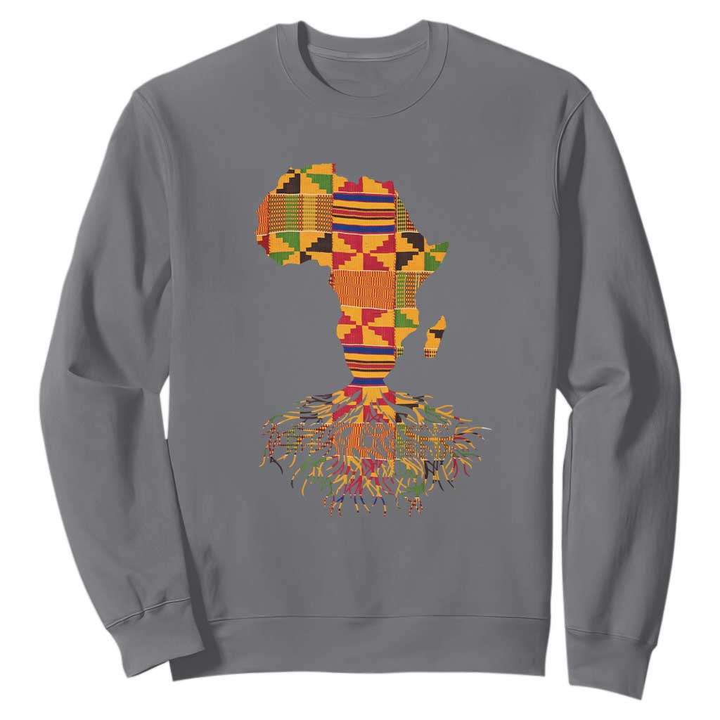 My Roots Black History Sweatshirt With Traditional Kente and Africa Map TS01