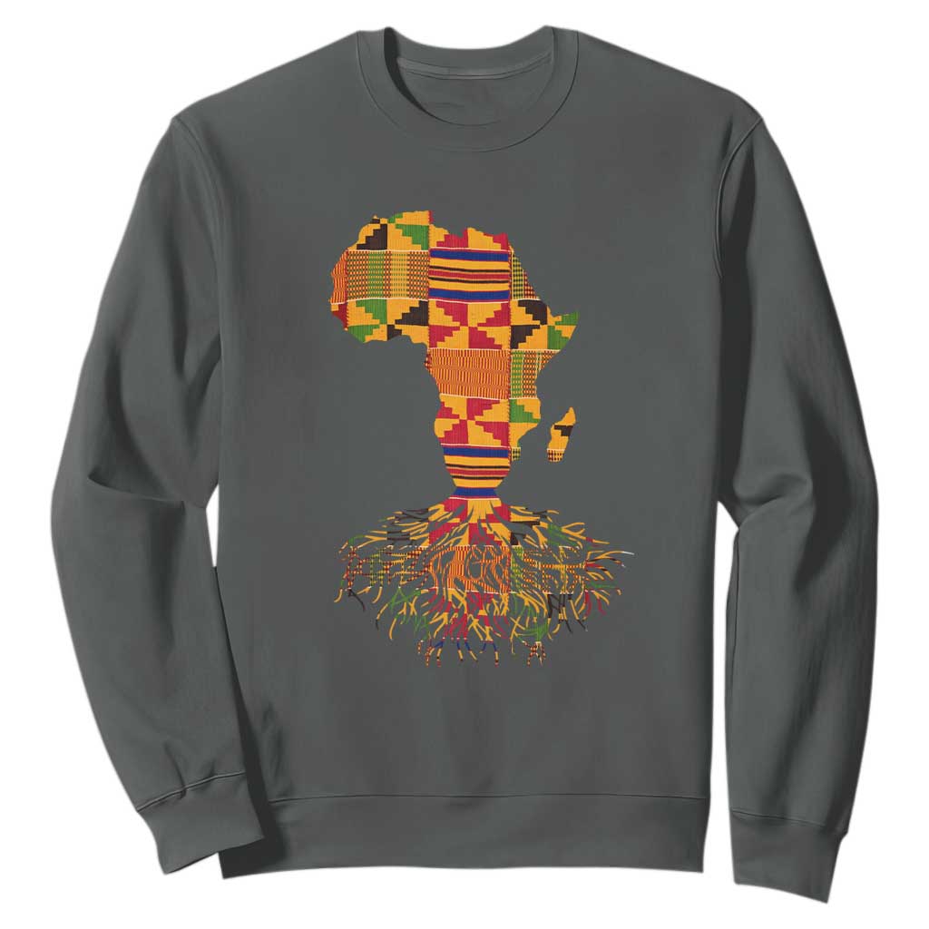 My Roots Black History Sweatshirt With Traditional Kente and Africa Map TS01