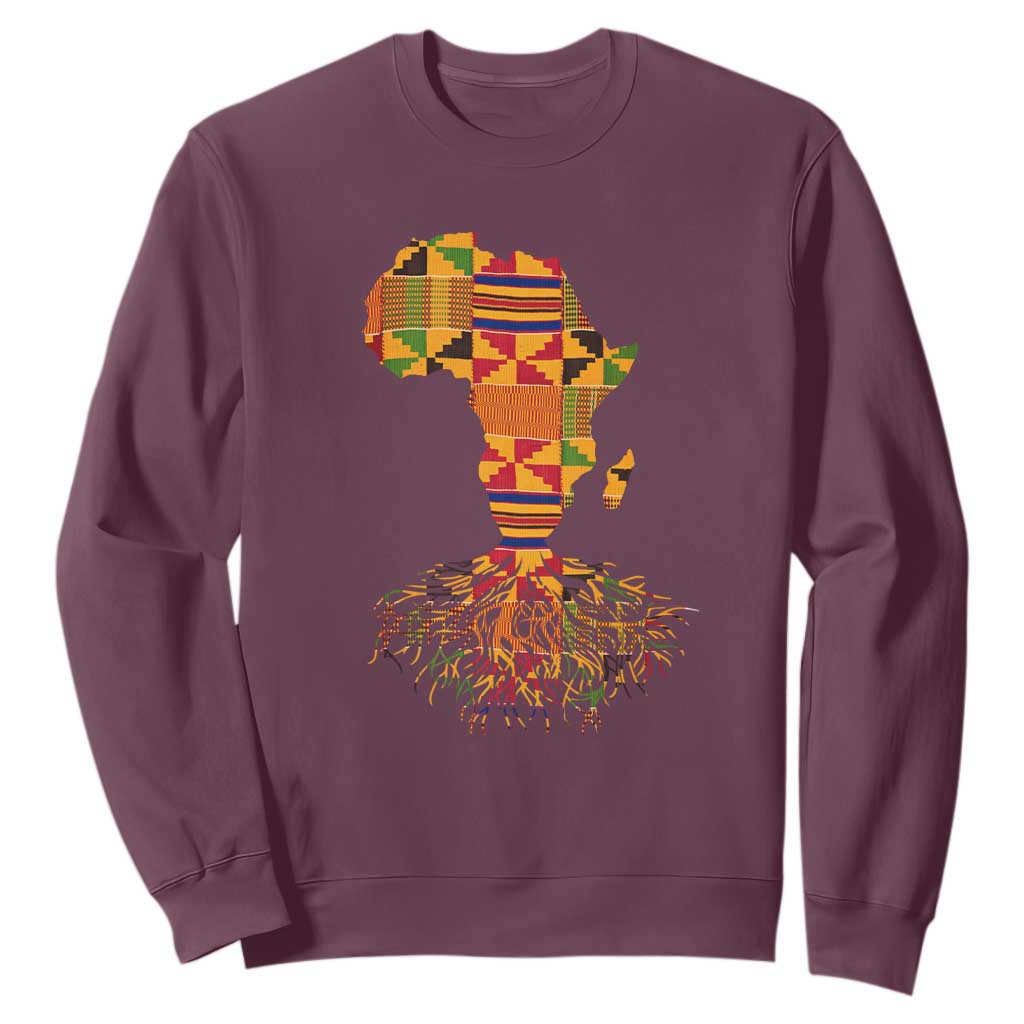 My Roots Black History Sweatshirt With Traditional Kente and Africa Map TS01