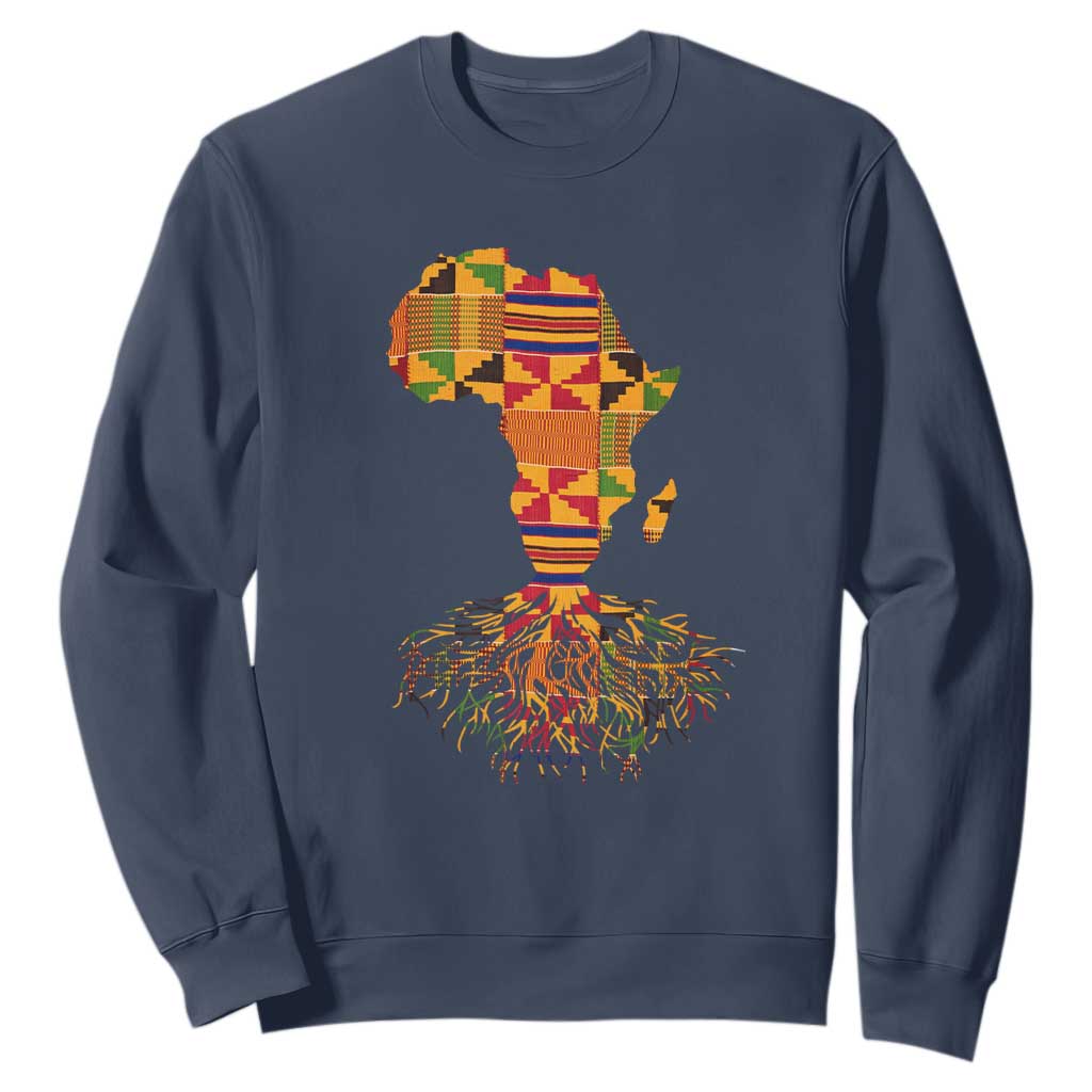 My Roots Black History Sweatshirt With Traditional Kente and Africa Map TS01