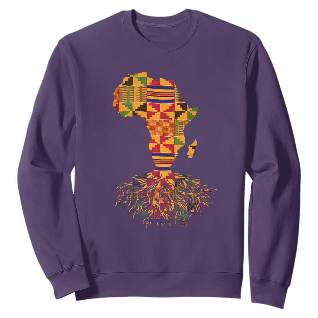 My Roots Black History Sweatshirt With Traditional Kente and Africa Map TS01